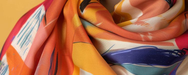 Scarves and shawls made of mixed fabrics 30% silk / 70% cotton